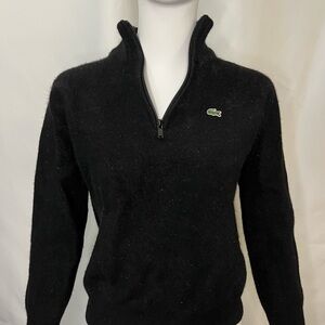 Lacoste Women's Black Half-Zip Sweater